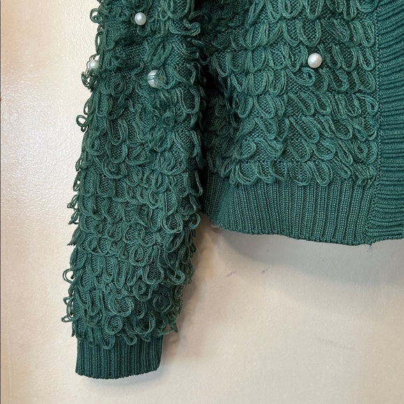 Mighty Fine Green Pearl-Embellished Cardigan size L - Picture 4 of 12